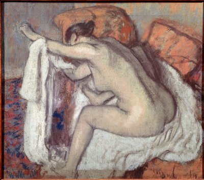 Kvinne tørker armen. Maleri av Edgar Degas (1834-1917). Pastell. São Paulo kunstmuseum, Brasil av Edgar Degas