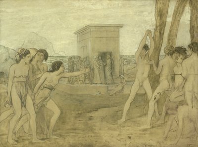 Unge spartanske jenter utfordrende gutter, ca. 1860 av Edgar Degas