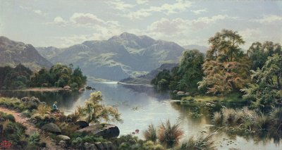En innsjøscene i Nord-Wales av Edgar Longstaffe