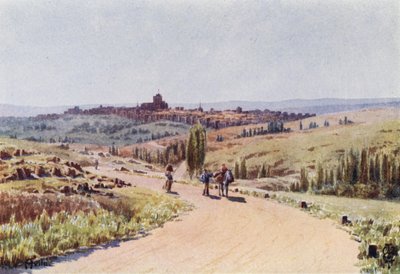 Nord-Spania: Avila, fra nordvest (farge litho) av Edgar T. A. Wigram