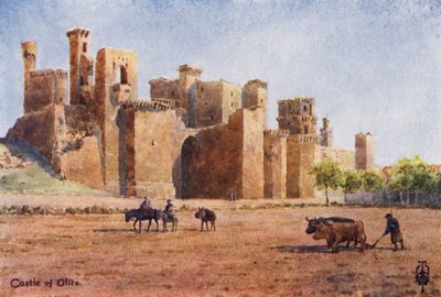 Nord-Spania: Olite, The Castle (farge litho) av Edgar T. A. Wigram