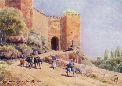 Nord-Spania: Segovia, Arco San Esteban (farge litho) av Edgar T. A. Wigram