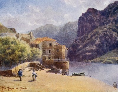Nord-Spania: Toledo, The Gorge of the Tagus (farge litho) av Edgar T. A. Wigram