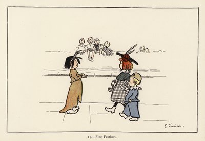 Fine fjær (farge litho) av Edith Farmiloe