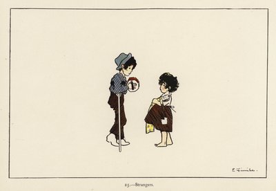 Strangers (farge litho) av Edith Farmiloe
