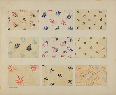 Trykte quiltlapper av Edith Magnette