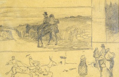En irsk vogn (blyant på papir) av Edith Oenone Anna Somerville