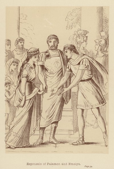 Ektefeller til Palamon og Emelye (litho) av Edith Scannell