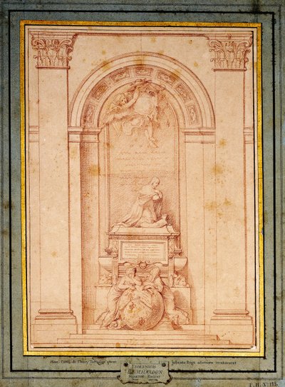 En studie for begravelsesmonumentet til kardinal de Fleury, av Edmé Bouchardon