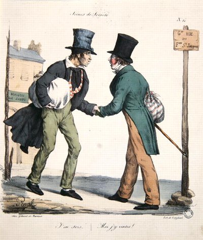 En mann forlater og den andre returnerer til sykehus, karikatur fra 