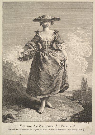 Bondekvinne fra Ferrara rundt, 1734. av Edme Jeaurat