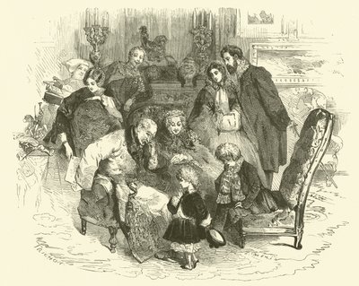 Scener av parisisk liv: foreldrenes nyttårsdag (gravering) av Edmond (after) Morin