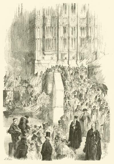 Banning i seremoni til Lord Mayor of London (gravering) av Edmond (after) Morin