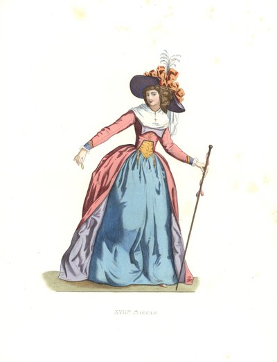 Fasjonabel kvinne, Frankrike av Edmond Lechevallier Chevignard