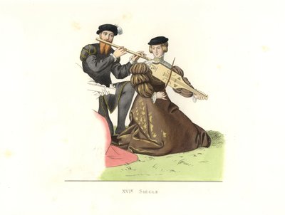 Gentleman og kvinne, England av Edmond Lechevallier Chevignard