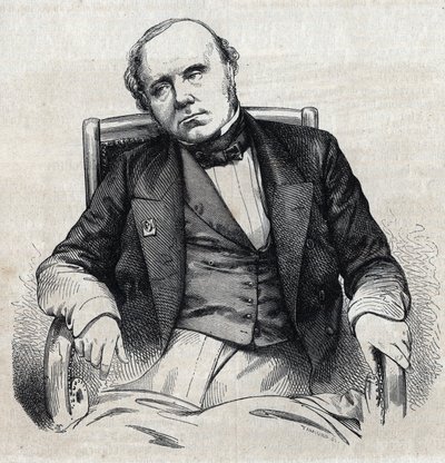 Portrett av Augustin Thierry (1795-1856), fransk historiker. Gravering av Chevignard i "" Le Magasin Picturesque"" av Edmond Lechevallier Chevignard