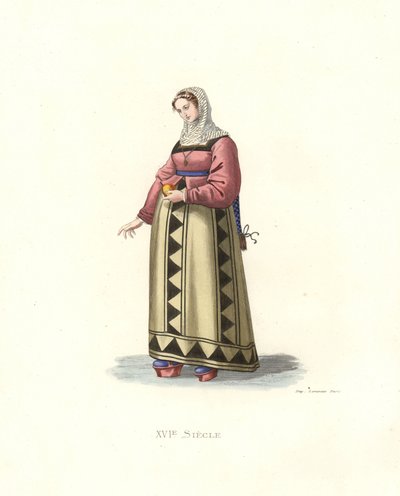 Kvinne fra Burgos, Spania av Edmond Lechevallier Chevignard