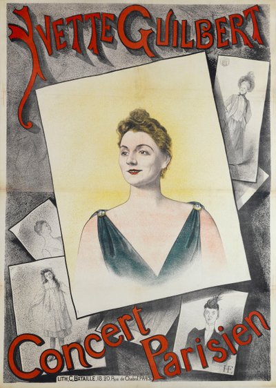 Yvette Guilbert Pariserkonsert, 1890. av Edmond Marie Höner