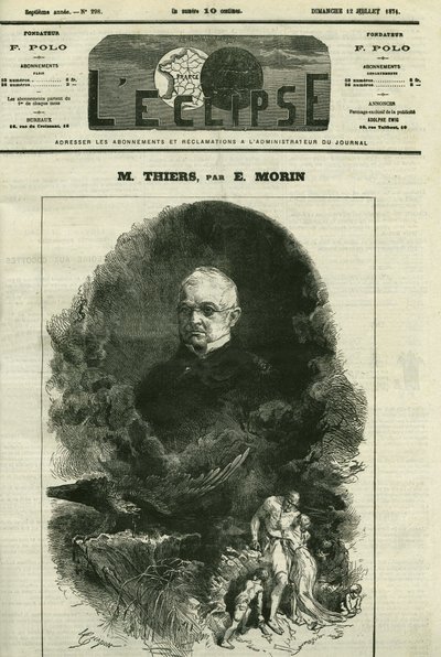 Portrett av Adolphe Thiers (1797–1877), fransk politiker. Omslag i "" L