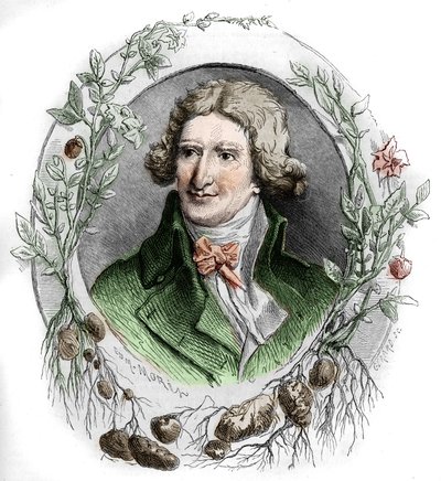 Portrett av Antoine Augustin Parmentier (1737–1813), fransk militærfarmasøyt og agronom. Gravering av Edmond Morin av Edmond Morin