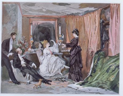 Garderoben til Hortense Schneider (1833-1920) ved Theatre des Varietes, 1873 av Edmond Morin