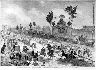 Workshops av Eugene Delessert, generaldirektør for offentlige feiringer, fra Le Monde Illustre, august 1861 av Edmond Morin