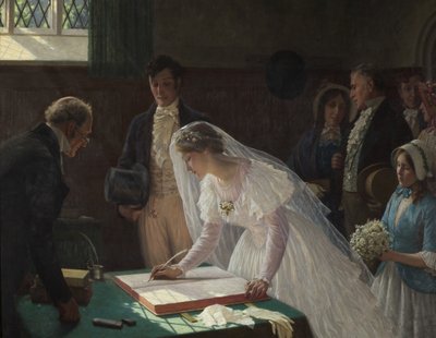 Signering av registeret (olje på lerret) av Edmund Blair Leighton