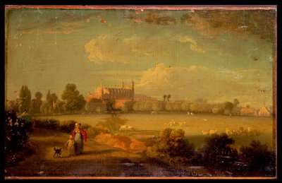 En utsikt over Eton fra spillefeltene, 1822 av Edmund Bristow