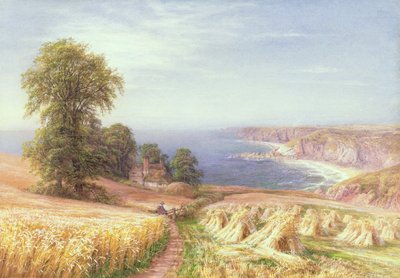 Høstetid ved havet, 1881 av Edmund George Warren
