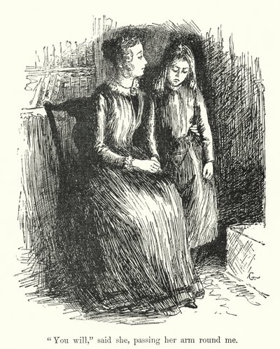 Illustrasjon for Jane Eyre av Charlotte Bronte (litho) av Edmund Henry Garrett