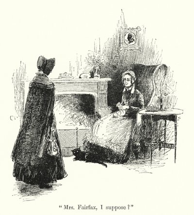 Illustrasjon for Jane Eyre av Charlotte Bronte (litho) av Edmund Henry Garrett