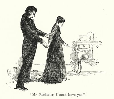 Illustrasjon for Jane Eyre av Charlotte Bronte (litho) av Edmund Henry Garrett