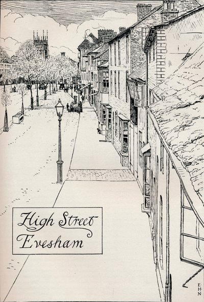 High Street Evesham, 1800-tallet av Edmund Hort New
