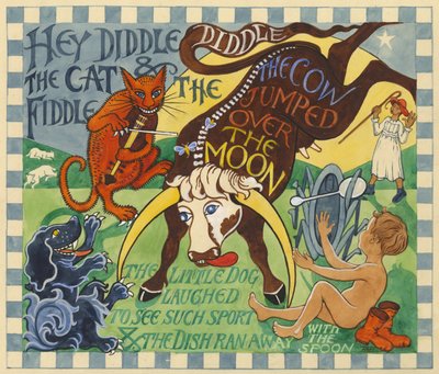Hey Diddle Diddle, ca. 1935 (gouache på papir) av Edmund Hunter