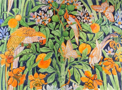 Jungle Chat c1930 (gouache på papir) av Edmund Hunter