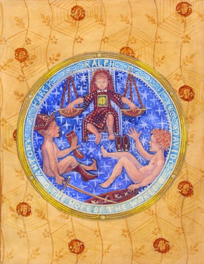 Three Kings: Ralph, David og Anthony, udatert (gouache på papir) av Edmund Hunter