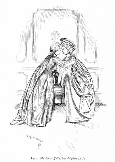 Illustrasjon for Sheridans The Rivals (gravering) av Edmund Joseph (after) Sullivan