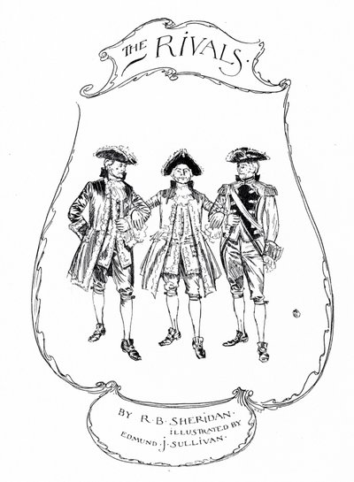 Illustrasjon for Sheridans The Rivals (gravering) av Edmund Joseph (after) Sullivan