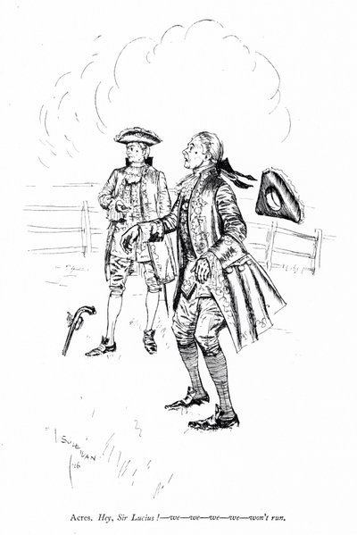 Illustrasjon for Sheridans The Rivals (gravering) av Edmund Joseph (after) Sullivan