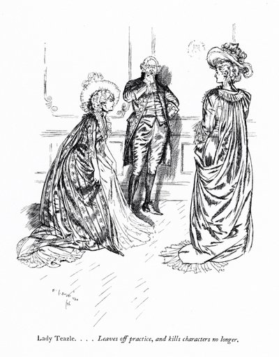 Illustrasjon for Sheridans The School for Scandal (gravering) av Edmund Joseph (after) Sullivan