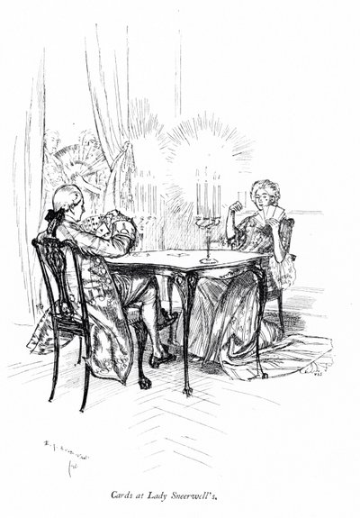 Illustrasjon for Sheridans The School for Scandal (gravering) av Edmund Joseph (after) Sullivan