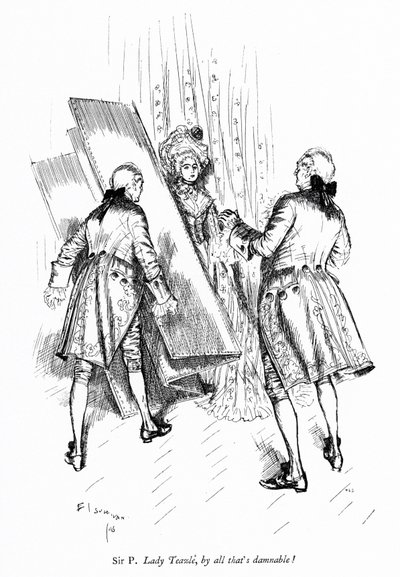 Illustrasjon for Sheridans The School for Scandal (gravering) av Edmund Joseph (after) Sullivan