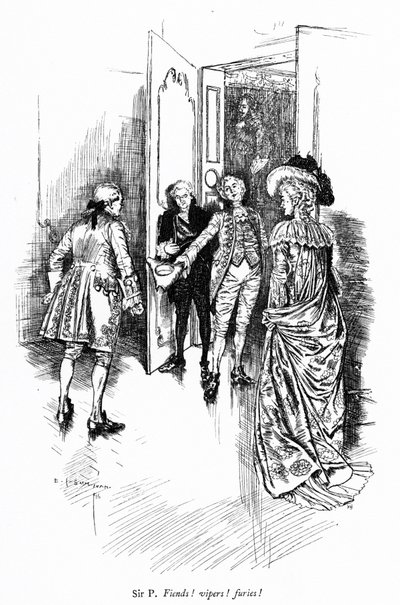 Illustrasjon for Sheridans The School for Scandal (gravering) av Edmund Joseph (after) Sullivan