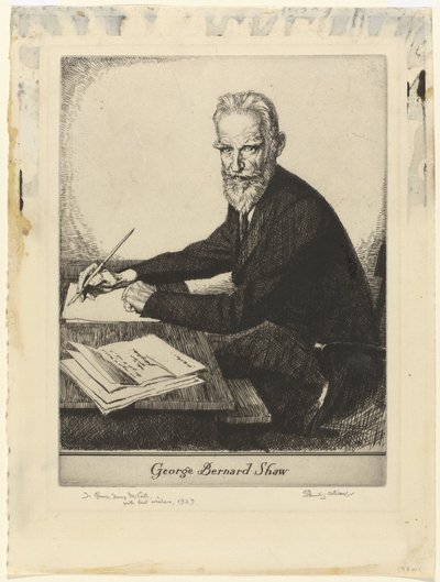 Portrett av George Bernard Shaw George Bernard Shaw (tittel på objekt) av Edmund Joseph Sullivan (signed by artist)