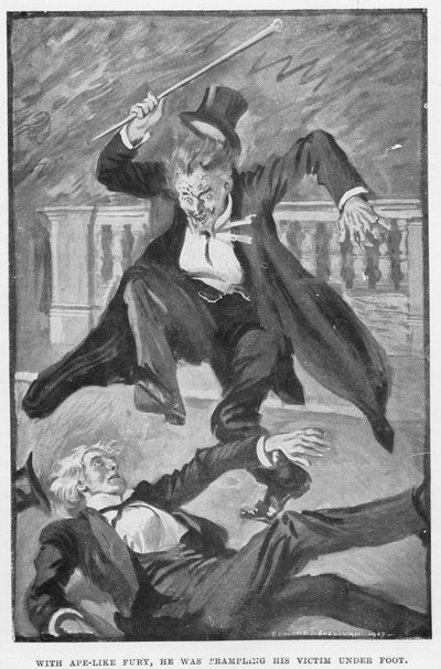 Illustrasjon for Dr Jekyll og Mr Hyde av RL Stevenson av Edmund Joseph Sullivan