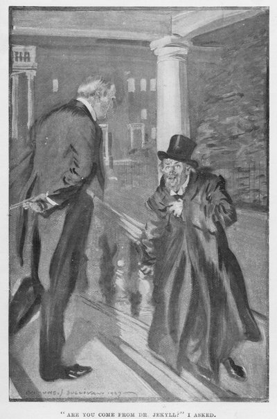 Illustrasjon for Dr Jekyll og Mr Hyde av RL Stevenson av Edmund Joseph Sullivan