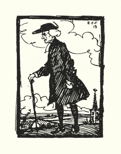 Illustrasjon for The Vicar of Wakefield av Oliver Goldsmith (farge litho) av Edmund Joseph Sullivan