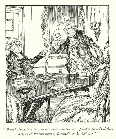 Illustrasjon for The Vicar of Wakefield av Oliver Goldsmith (litho) av Edmund Joseph Sullivan