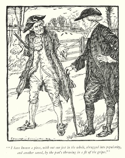 Illustrasjon for The Vicar of Wakefield av Oliver Goldsmith (litho) av Edmund Joseph Sullivan