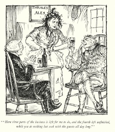 Illustrasjon for The Vicar of Wakefield av Oliver Goldsmith (litho) av Edmund Joseph Sullivan